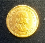 1900 Gold DOS Colones Coin 1.54 Grams