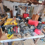Tabletop various power tools DeWalt Dw735 plainer Porter Cable belt/disc Rockwell Bladerunner lots