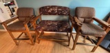 Set of Pool Room BAR Tall Cairs. Doube Chaur with Pool Motif