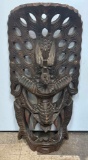 Large 3ft Tall Wooden Carved Tiki Mask Native Wall Art