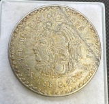 1947 Cinco Pesos 90% Silver Coin 30.07 Grams