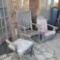3 outdoor wooden chairs