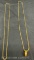 2 Gold Tone Twists Chain Necklaces