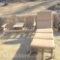 Wicker reclining lawn chair Wooden 2 seat bench with middle table