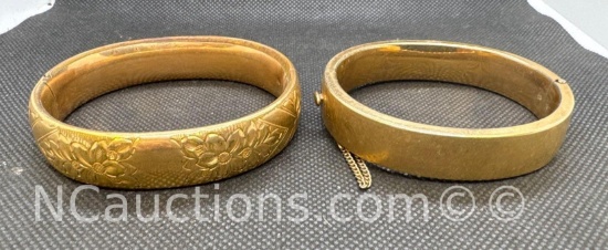 2 Gold Filled Bracelets Flowers 51.83 Grams
