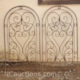 2 wrought iron yard/garden art arched pannels