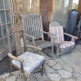 3 outdoor wooden chairs