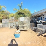 Approx. 30 birdcages various sizes bin of birds cage accessories perches water bowls toys etc.