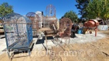 5 vintage wrought iron birdcages 1 metal play stand various shapes/sizes