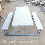 collapsible picnic table with benchs