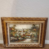 Framed oil/canvas artwork signature says J. Casamada