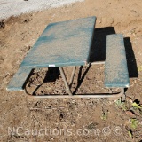Small fiberglass picnic table with benches 43in x 30in