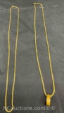 2 Gold Tone Twists Chain Necklaces