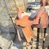 Vintage Hereford Tex Tan Of Yoakum leather Horse saddle