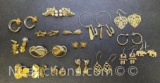 Gold Tone Earrings Stars hearts Bears Birds