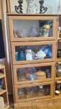 Wooden/glass Lawyers cabinet 60in tall 28in wide