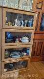 Wooden/glass lawyers cabinet 60in tall 28in wide