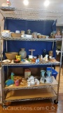 Misc.pottery glassware figurines etc. cart not included