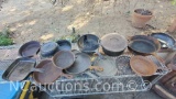 Approx 14 cast iron pots/pans Lodge Wagner Ware more