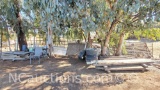 Steel wall frame vintage axles 20in eagle alloy rims/tires 4 steel/iron fence pannels/posts etc.