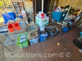 Misc Metro Racks with Books Jars Household Bins etc.