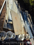 Misc lot tin fiberglass panels etc
