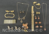 Gold Tone jewelry Necklaces Earrings Pins