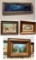 4 Small Framed Art, Some Signed. Killer Whales Snow scenes more