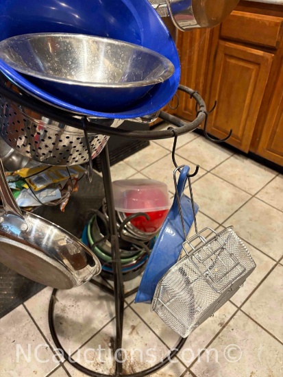 74 inch kitchen pan holder With contents