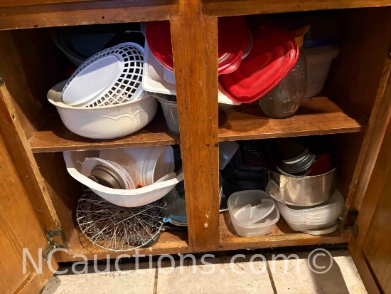 contents of drawers and shelves and countertop