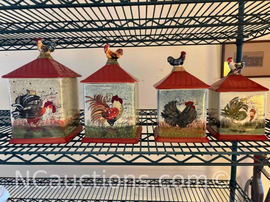 set a 4 Susan winget ceramic flour jars