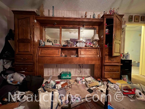 huge wooden dresser headboard