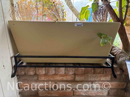 large planter with metal stand