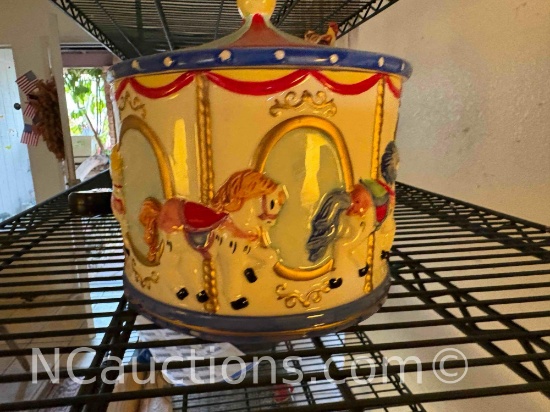 ceramic merry-go-round cookie jar