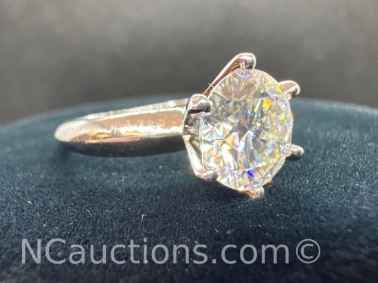 Silver 925 Moissanite Diamond Ring 3.96 Grams size 8