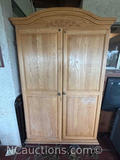 Large Wooden Cabinet with contents