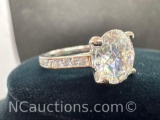 925 Silver Moissanite Diamond Ring 4.56 Grams Size 9