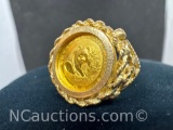 1/10 Gold Panda 14k Gold Ring 7.36 Grams Size 7