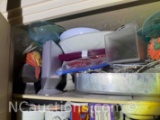 Contents of Cabinet Full of Collectibles, Glassware, statues, dvd player more
