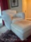 white leather couch and chair ottoman