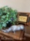 decor plant, framed art, vintage encyclopedia books, decor Rhino