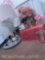lamps, perfume glass bottles, candle holders, decorative flower pots, windup doll and horse.