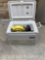 Coleman Cooler full of misc tools straps tire sealer compressor interchangeable letter and number