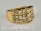24k Gold Plated 925 Sterling Silver Diamond Ring Sz.7