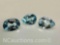 3 Topaz Gemstones Oval and Pear Cut 2.7ct total