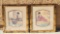 Framed pair aisian women prints