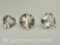 3 Clear Topaz Gemstones Brilliant and Heart Cut 3.7ct Total