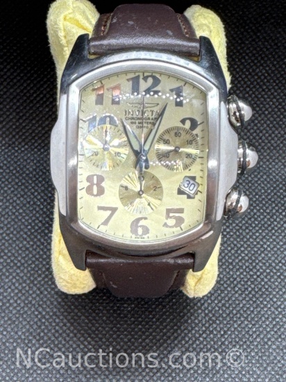 Invicta Lupah Beige Leather Watch