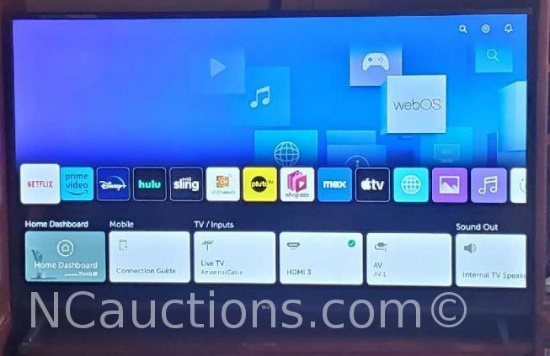 LG 59in smart flat screen TV electronics Vizio sound bar DVDs Movies DVD VHS player