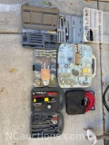 Misc Tools Power drill saw accessory Set air hose Vise grip with misc hardware Alans bits pressure